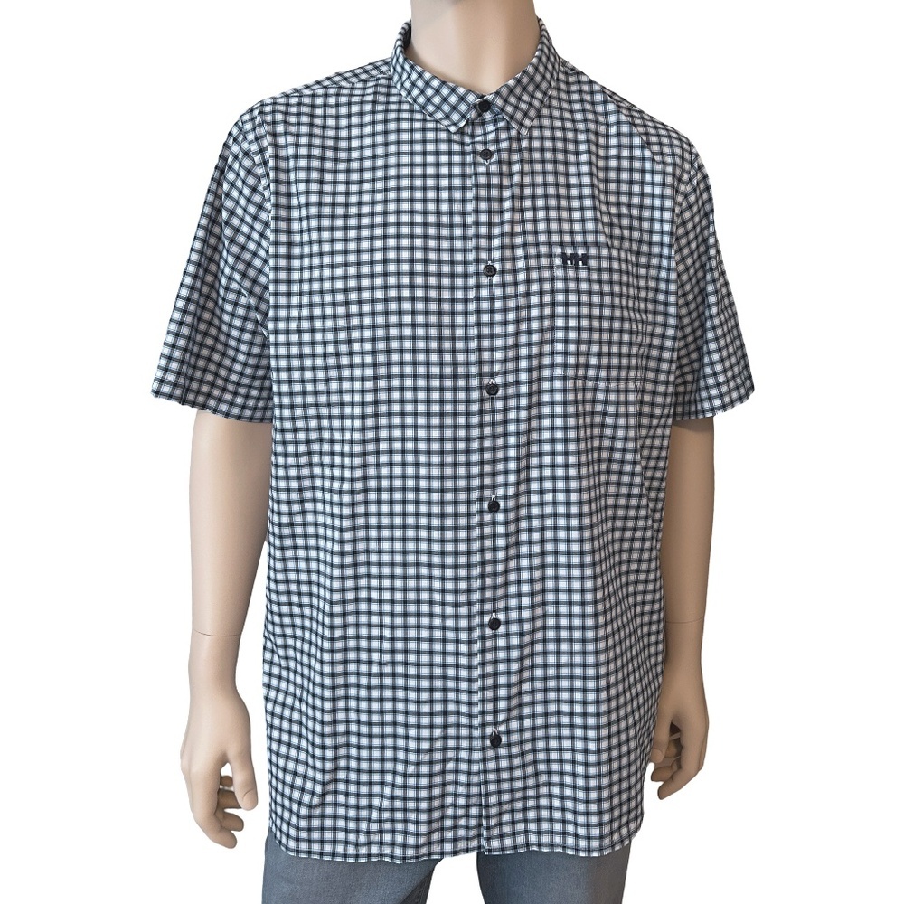 Helly Hansen Fjord Shirt Activity Two Tone Blue Plaid Lightweight Versatile NWOT